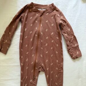 Wildbird Christmas Gingerbread footed pajama onesie, 3-6month